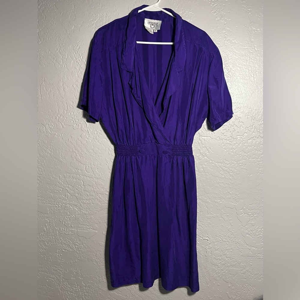 Vintage Cervelle Purple Silk Dress
